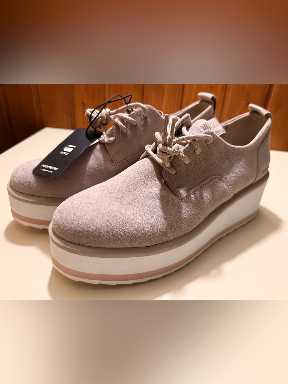 G-Star women's platform lace-up shoes in light taupe(brand new)